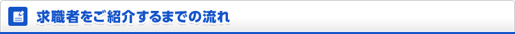 求職者をご紹介するまでの流れ